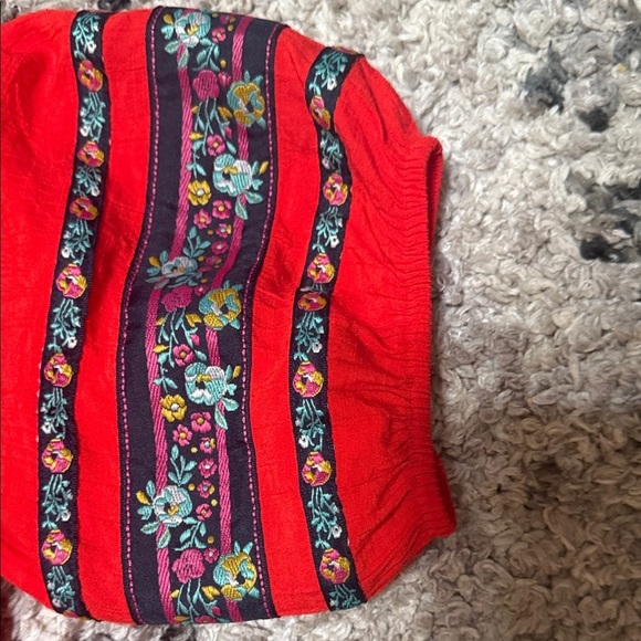 The Pioneer Woman Red Dress with Embroidered Sleeves - Picture 13 of 14